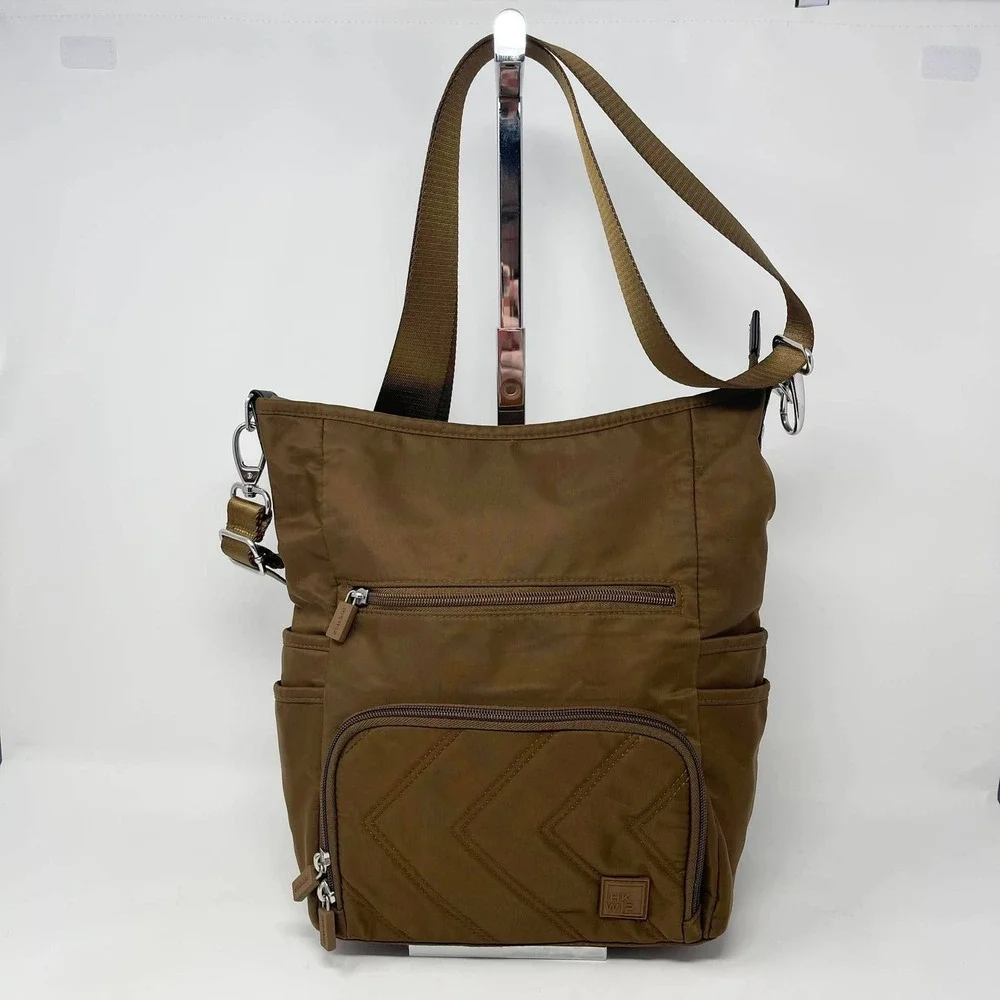 IHKWIP The Go Getter Crossbody Bag Mocha Brown Quilted‎ Large Wallet Organizer
